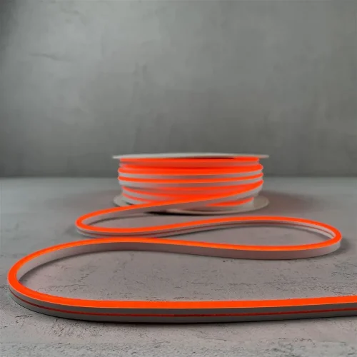 Односторонний Гибкий Неон 6х12мм Оранжевый 12В, IP65. Фото 4.