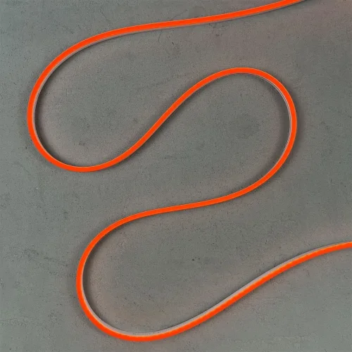 Односторонний Гибкий Неон 6х12мм Оранжевый 12В, IP65. Фото 6.