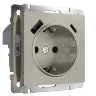 Розетка с заземлением, шторками и USB тип A+C (дымчатый) W1271704 - фото