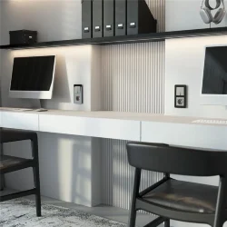 Розетка с заземлением, шторками и USB тип A+C (дымчатый) W1271704