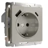 Розетка с заземлением, шторками и USB тип A+C (дымчатый) W1271704 - фото