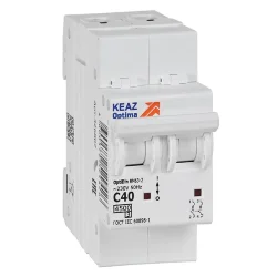 Выключатель автоматический модульный 2п C 40А 4.5кА OptiDin BM63-2C40-4.5-УХЛ3 КЭАЗ 326807