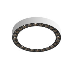 Накладной светильник DUAL 18+18 Вт, LED 4000K, IP 20, d212mm, белый/черный, алюминий/акрил, Denkirs DK2841-WB