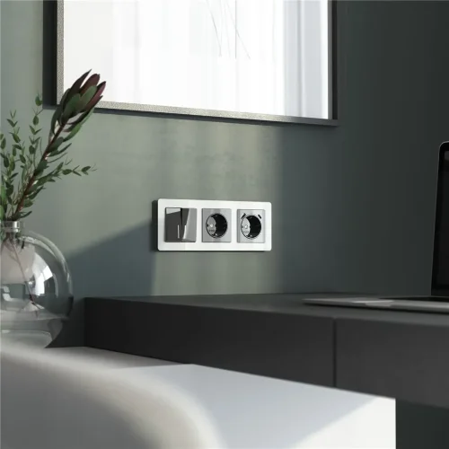 Выключатель двухклавишный с подсветкой (графит акрил) W1120144 - фото 3