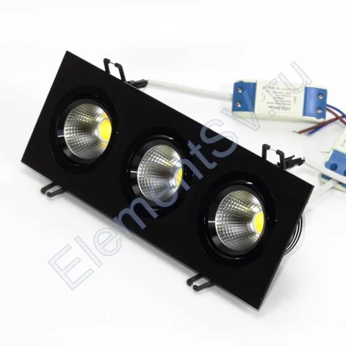 Светодиодный светильник встраиваемый 99.3 series black housing BW155 (15W,220V,day white) - фото.