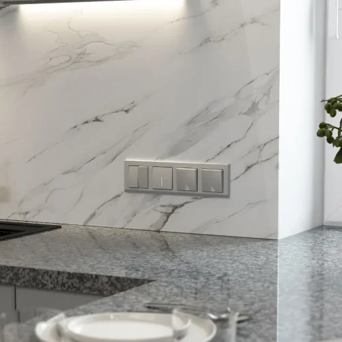 Рамка из поликарбоната на 4 поста Stark серебряный матовый W0041865 - фото 3