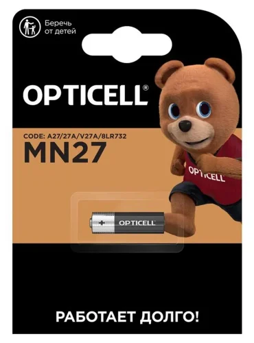 Элемент питания алкалиновый A27/MN27/8LR732 12В (блист.1шт) Specialty Opticell 5070002/6070002 - фото