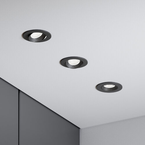 Светильник встраиваемый светодиодный Even черный - Фото 5