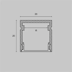 Алюминиевый профиль накладной 20×20 (Серебро, 2 м), ALM-2020-S-2M (Серебро)