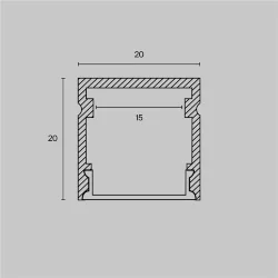 Алюминиевый профиль накладной 20x20 (Серебро, 2 м), ALM-2020-S-2M (Серебро) ALM-2020-S-2M