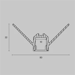 Алюминиевый профиль встраиваемый скрытого монтажа 50×22 (Серебро, 2 м), ALM-5022-S-2M (Серебро)