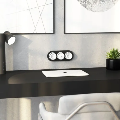 Рамка из стекла на 3 поста черный W0035108 - фото 3