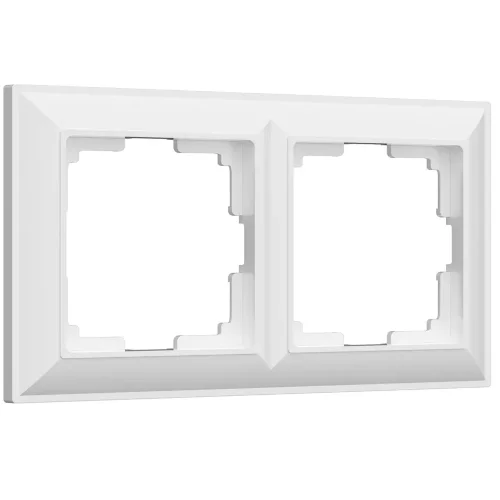 Рамка из пластика на 2 поста Fiore белый W0022201 - фото