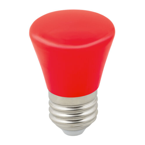 LED-D45-1W-RED-E27-FR-С BELL Лампа декоративная светодиодная, Форма Колокольчик, матовая, Цвет красный, Картон. - фото 1