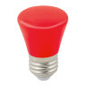 LED-D45-1W-RED-E27-FR-С BELL Лампа декоративная светодиодная, Форма Колокольчик, матовая, Цвет красный, Картон. - фото 1