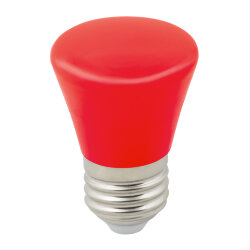 LED-D45-1W-RED-E27-FR-С BELL Лампа декоративная светодиодная, Форма Колокольчик, матовая, Цвет красный, Картон.