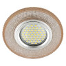 DLS-L142 GU5.3 GLASSY-LIGHT TEA Светильник декоративный встраиваемый, серия Luciole, Без лампы, цоколь GU5.3, Доп, светодиодная подсветка 3Вт, Стекло, Зеркальный-светло-коричневый - фото 5