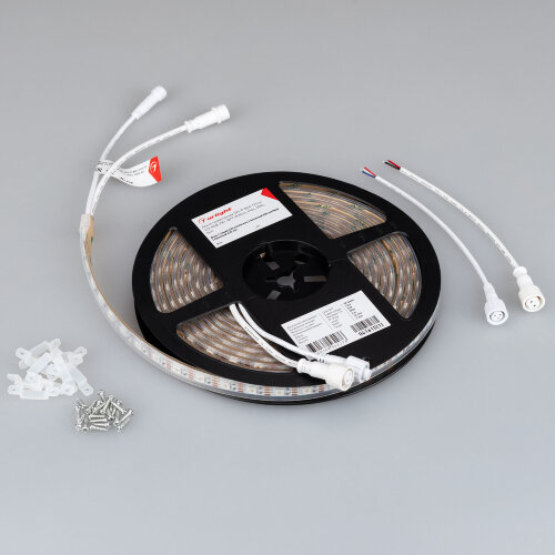 Светодиодная лента герметичная SPI-Р-В60-12mm 12V RGB-РХ1-ВРТ (8 W/m, IP66, 5060, 5m) (Arlight, бегущий огонь) 041615(1) - фото 3