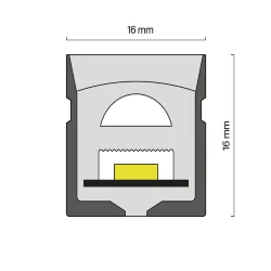 Гибкий неон 16x16 24В 10Вт/м 4000K IP67 10м (вертикальный изгиб) (Белый)