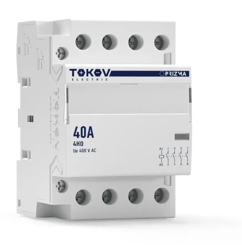 Контактор модульный 54мм 40А 230В АС 4НО PRIZMA TOKOV ELECTRIC TKE-PZ-MC-3-40-230-40 - фото
