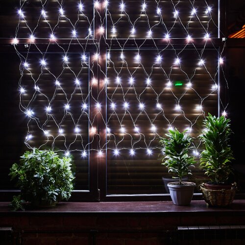 ULD-N1515-96-STK WHITE IP44 Сетка светодиодная со статическим свечением, 1.5х1.5м, Соединяемая, 96 светодиодов, Белый свет, Провод прозрачный, TM Uniel - фото 9