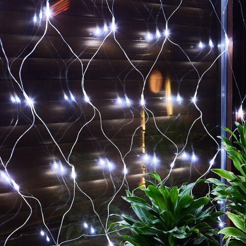 ULD-N1515-96-STK WHITE IP44 Сетка светодиодная со статическим свечением, 1.5х1.5м, Соединяемая, 96 светодиодов, Белый свет, Провод прозрачный, TM Uniel - фото 12