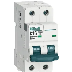 Выключатель автоматический модульный 2п C 16А 10кА ВА-105 DEKraft 13165DEK