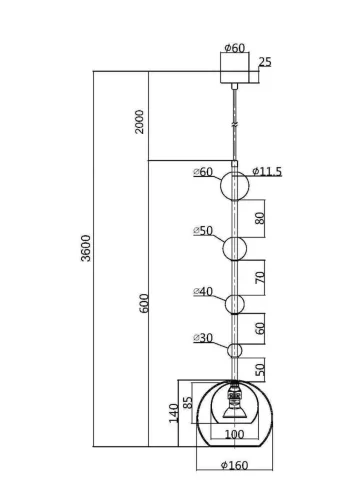 Подвесной светильник Ros GU10х1 (Черный) - фото 4