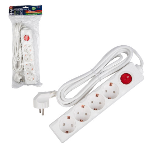 S-GCD4-3B Удлинитель Uniel серии Стандарт, с-з, 4 гн., шнур 3 м, выкл. - фото 7