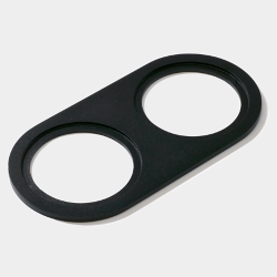 Рамка двойная для MINI COMBO, круглая, черная алюминиевая, MINI-COMBO-R2-BL 010302