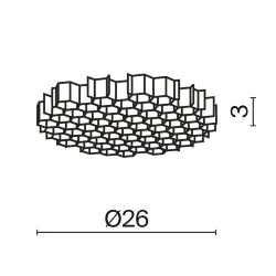 Антибликовая решётка ⌀26мм (Черный) HoneyComb-D26