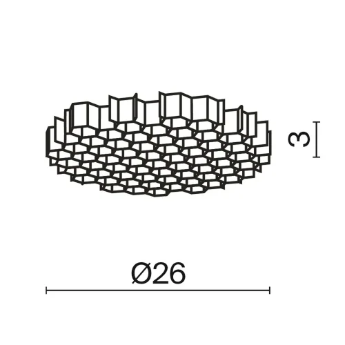 Антибликовая решётка ⌀26мм (Черный) HoneyComb-D26 - фото 3
