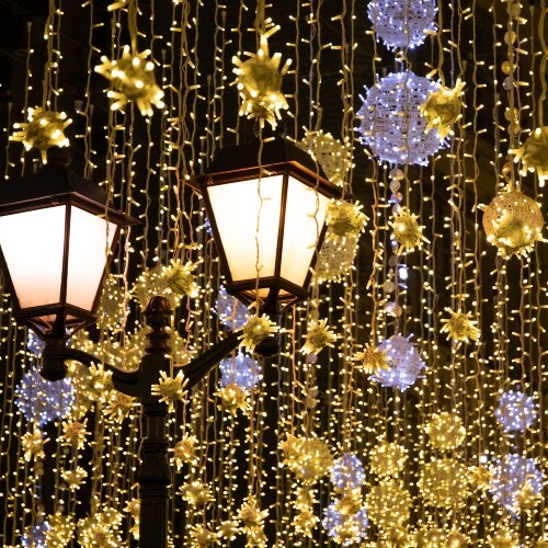 Новогодняя гирлянда нить белый с эффектом мерцания 10м IP65 - фото 1