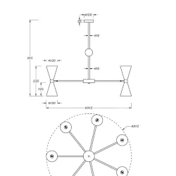 Подвесной светильник Vesper E14х14 (Золото)