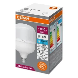 Лампа светодиодная высокой мощности LV HW 40SW/6500K E27 (=400W) | 140-265V / 4000Lm | - OSRAM