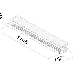Подвесной офисный светодиодный светильник 60 Вт IP20 1195x180x40 мм 4000К Опал