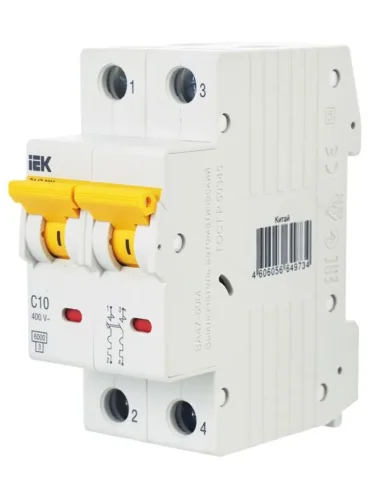 Выключатель автоматический модульный 2п C 10А 6кА ВА47-60M KARAT IEK MVA31-2-010-C - фото 8