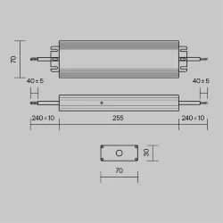Источник напряжения 48В 200Вт IP67 PSL008 (Серебро) PSL008-200W-48V-IP67