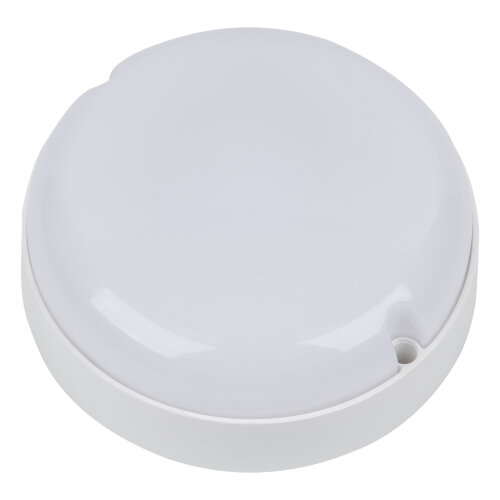 ULW-Q243 12W-6500К-NL SENSOR IP65 WHITE Светильник светодиодный влагозащищенный, с датчиком освещенности и движения, Дежурный-основной режимы, Круг, Дневной свет6500K, Диаметр 135мм, Белый - фото 1