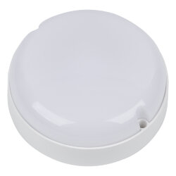 ULW-Q243 12W-6500К-NL SENSOR IP65 WHITE Светильник светодиодный влагозащищенный, с датчиком освещенности и движения, Дежурный-основной режимы, Круг, Дневной свет6500K, Диаметр 135мм, Белый
