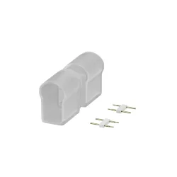 Двусторонний коннектор (выход прямой) для гибкого неона AC220V 25x13 мм (Прозрачный)