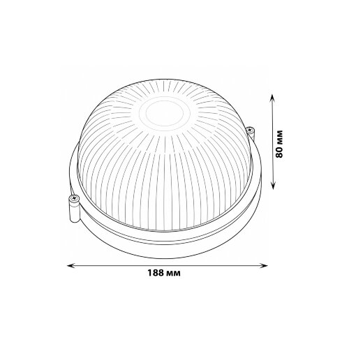 ULW-K21B 12W-4000K IP54 WHITE Светильник светодиодный влагозащищенный, Круг, Белый свет 4000K, 1200Лм, Диаметр 188мм, Корпус белый - фото 2