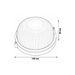 ULW-K21B 12W-4000K IP54 WHITE Светильник светодиодный влагозащищенный, Круг, Белый свет 4000K, 1200Лм, Диаметр 188мм, Корпус белый