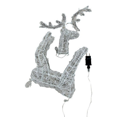 ULD-M3660-080-STA WHITE IP44 DEER-2 Фигура светодиодная каркасная Олень-2, 36х60см, 80 светодиодов, Белый свет, Провод прозрачный, TM Uniel - фото 2