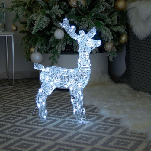 ULD-M3660-080-STA WHITE IP44 DEER-2 Фигура светодиодная каркасная Олень-2, 36х60см, 80 светодиодов, Белый свет, Провод прозрачный, TM Uniel - фото 5
