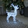ULD-M3660-080-STA WHITE IP44 DEER-2 Фигура светодиодная каркасная Олень-2, 36х60см, 80 светодиодов, Белый свет, Провод прозрачный, TM Uniel - фото 5
