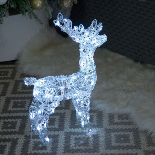 ULD-M3660-080-STA WHITE IP44 DEER-2 Фигура светодиодная каркасная Олень-2, 36х60см, 80 светодиодов, Белый свет, Провод прозрачный, TM Uniel - фото 7