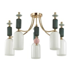Люстра потолочная «ODEON LIGHT EXCLUSIVE» 4861/5C, серия: CANDY (крепление на планке) - Светильники с керамикой