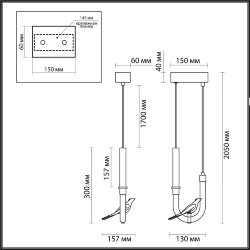 Подвес «ODEON LIGHT EXCLUSIVE» 5431/2L, серия: LARK - Светильники с керамикой