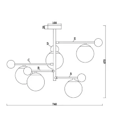 Люстра Freya FR5158PL-05BS (Медь) FR5158PL-05BS